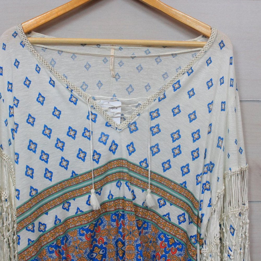 Free People Fringe Macra Maze Me Boho Blouse - Picture 6 of 8